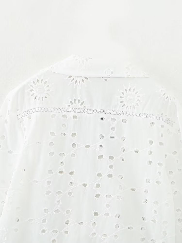 Embroidered Bow Tie Top