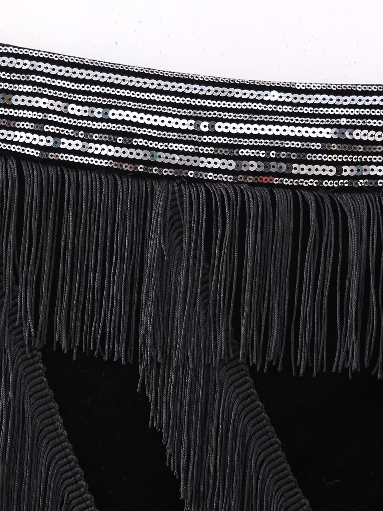 Tassel Fringe Velvet Waist Coat Vest Mini Skirt Set