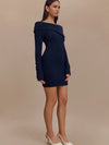 Off Shoulder Knitted Short Bodycon Dress