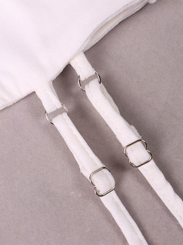 Spaghetti Strap Off Neck Ruffles Pleated Backless Slip Dress