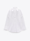 White Cotton Shirt with Detachable Sleeves