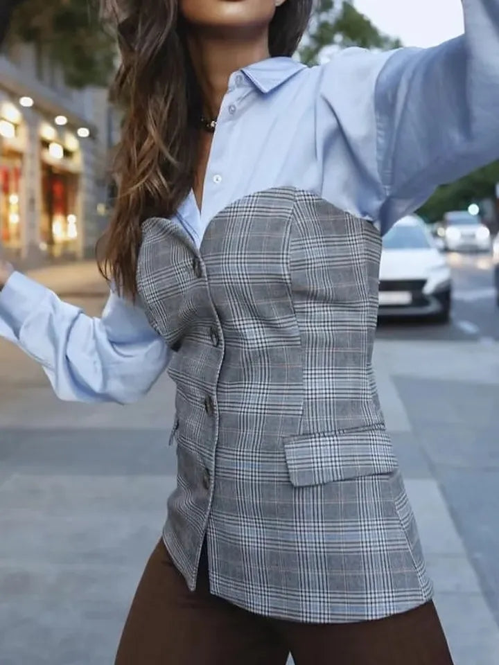 Plaid Print Bustier Top
