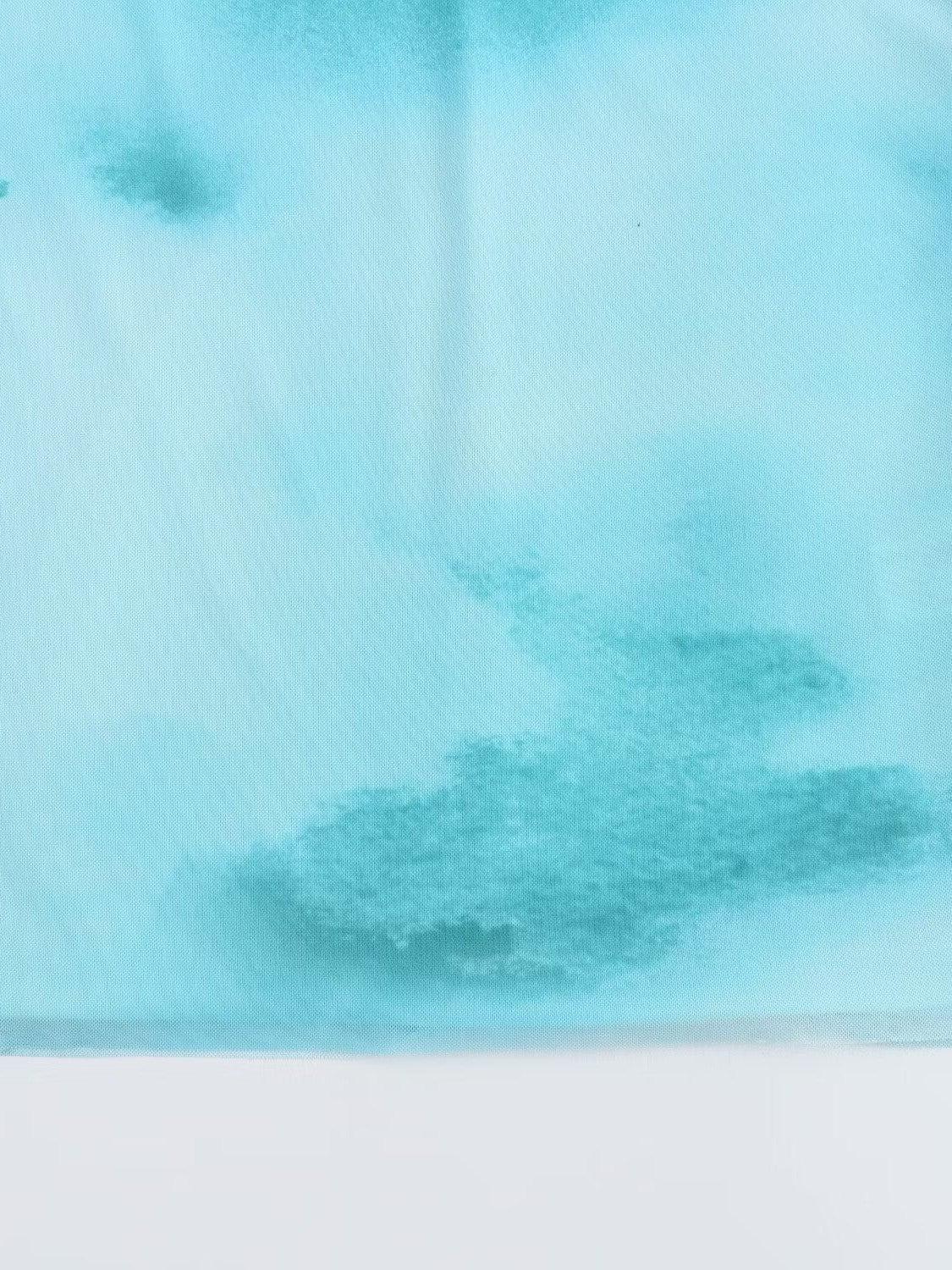 Halterneck Tie Dye Print Backless Dress