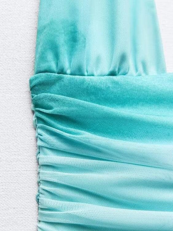 Halterneck Tie Dye Print Backless Dress