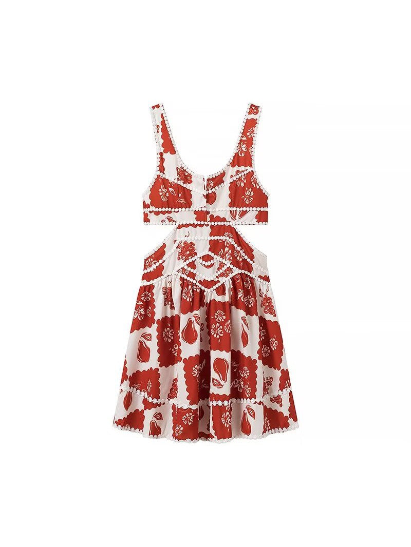 Pretty Lace Shoulder Strap Cutout Dress