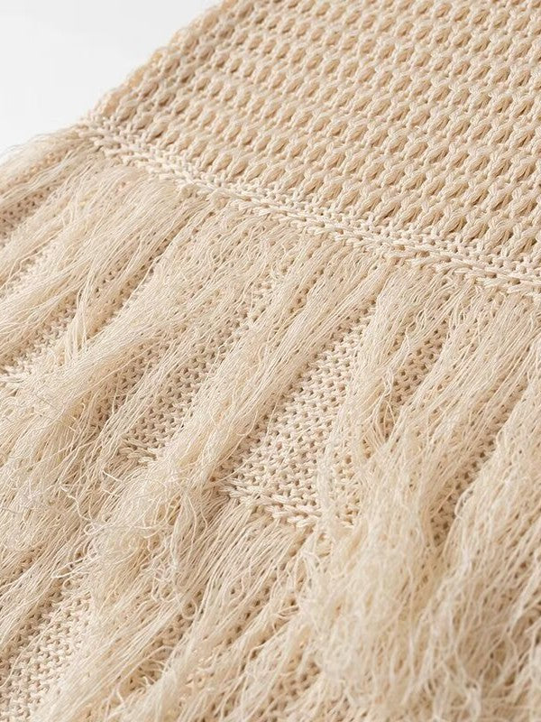 Tassel Knitted Crew Neck Dress