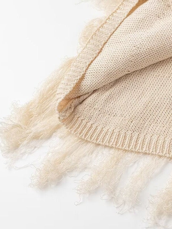 Tassel Knitted Crew Neck Dress