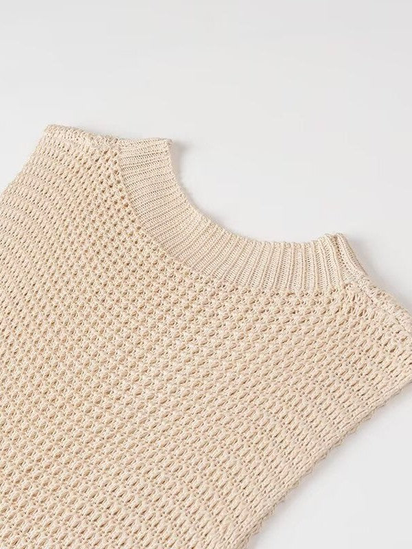 Tassel Knitted Crew Neck Dress