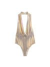 Metallic Foil Hanging Collar Bodysuit