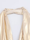 Metallic Foil Hanging Collar Bodysuit