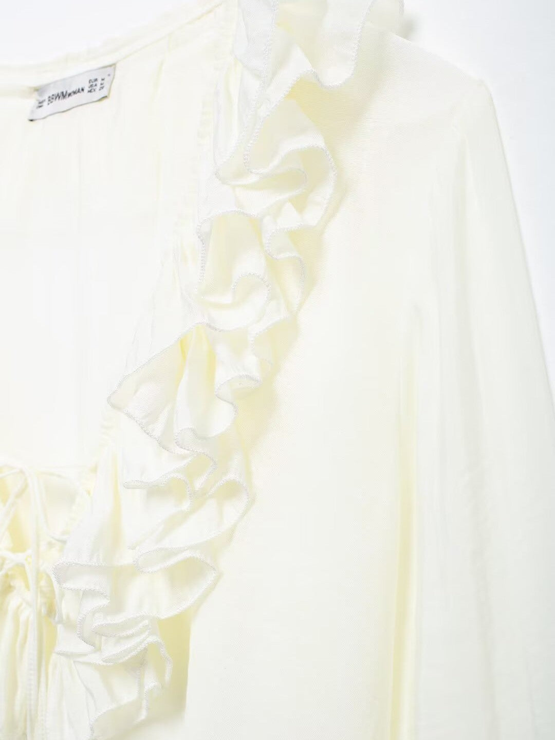 Lantern Sleeve Ruffle Blouse Shirt Top