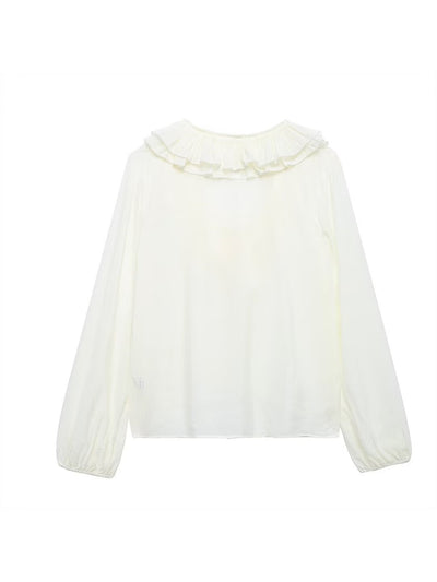 Lantern Sleeve Ruffle Blouse Shirt Top