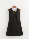 Autumn Velvet Oversized Bow knot Decoration Dress