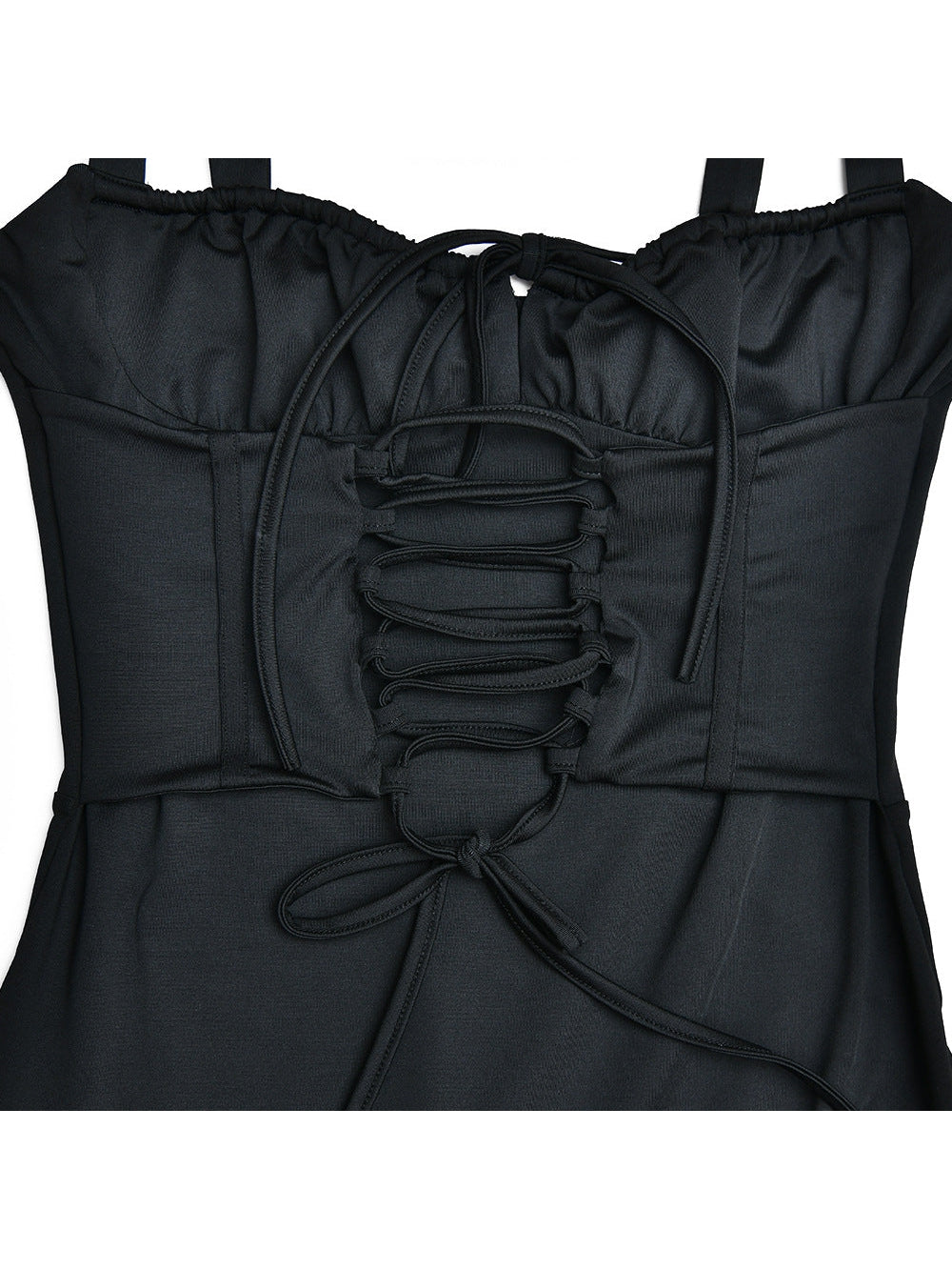 Lace Up Spaghetti Strap Fishtail Cami Dress