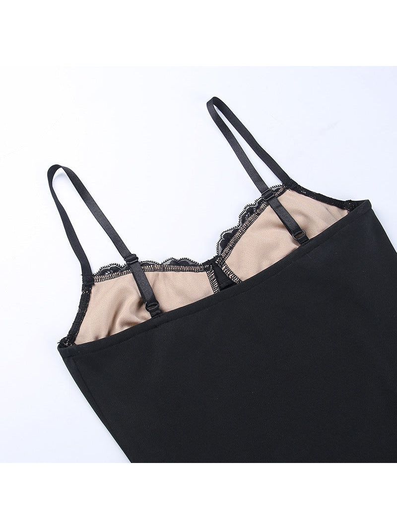 Spaghetti Strap Lace Cup Maxi Dress