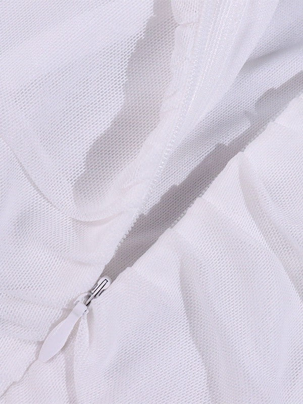 Halterneck Full Sleeve Boning Corset Hip Dress