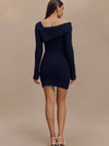 Off Shoulder Knitted Short Bodycon Dress