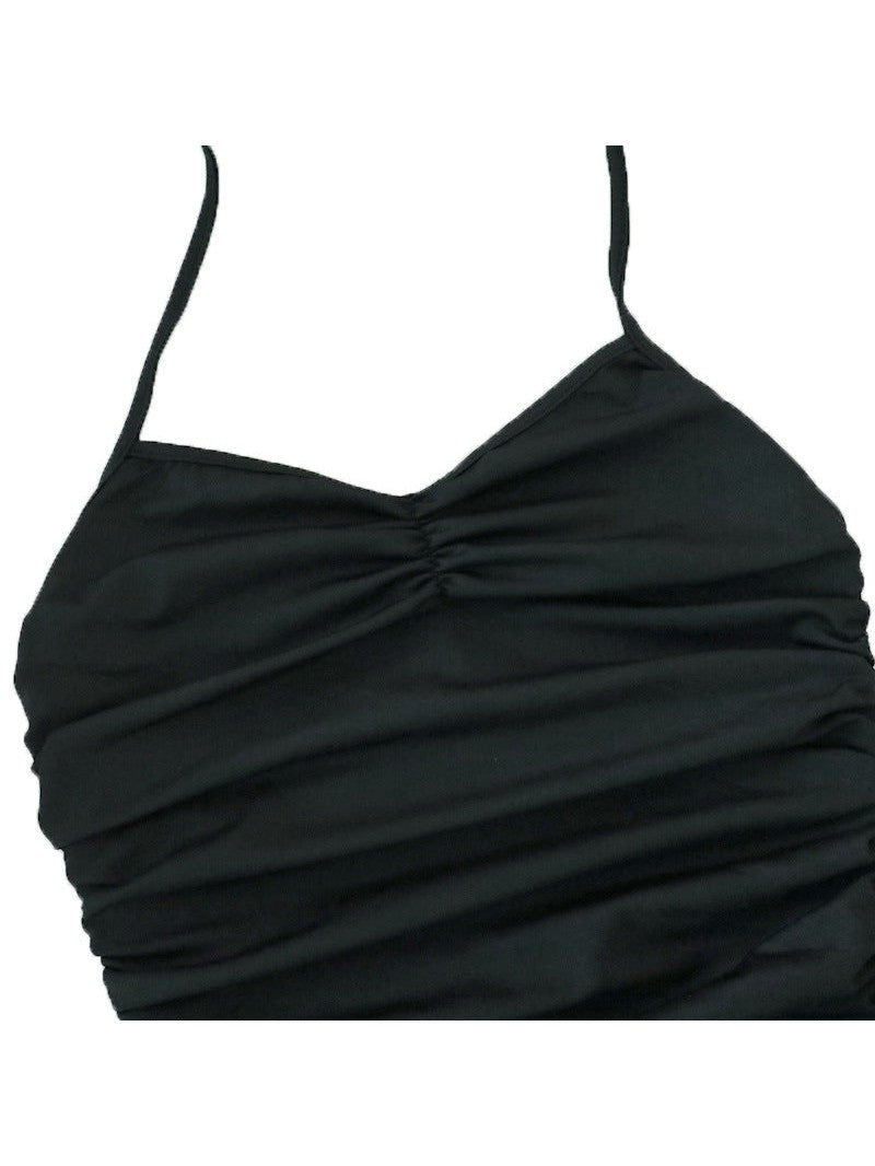 Tied Halterneck Ruched Slit Maxi Dress