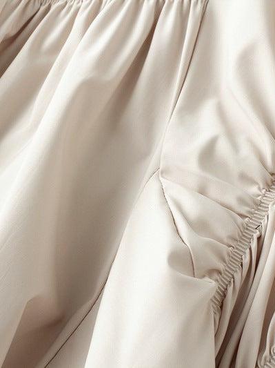 A Line Pleated Ruffle Ruched Skirt