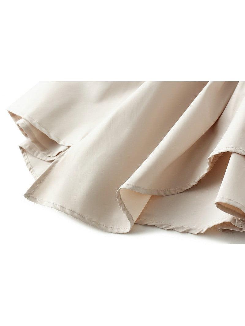 A Line Pleated Ruffle Ruched Skirt