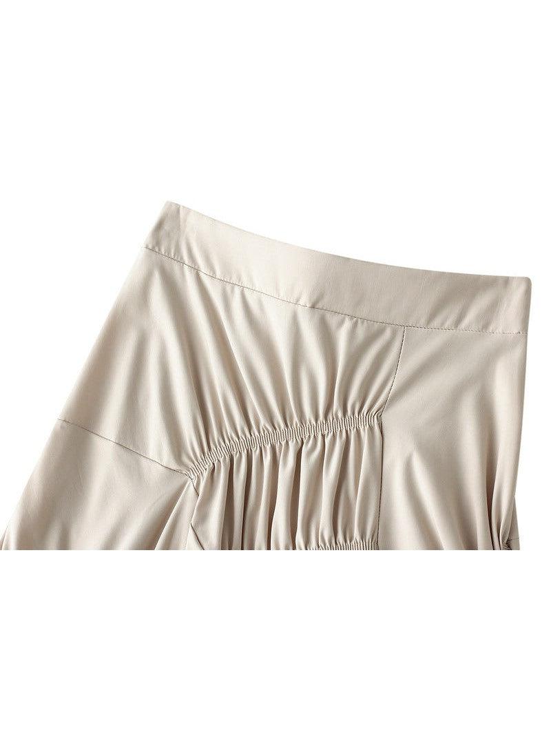 A Line Pleated Ruffle Ruched Skirt