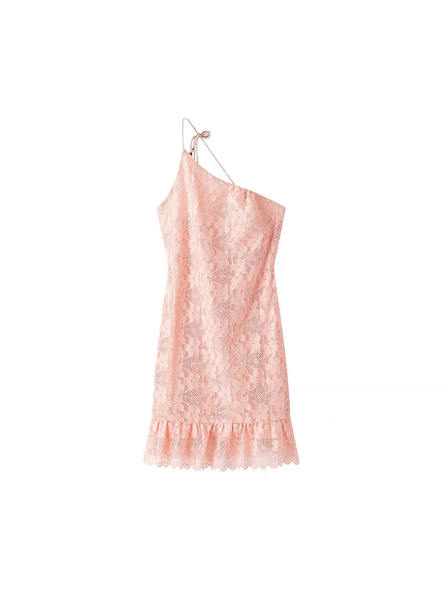 Baglami Asymmetric Sling Mini Dress