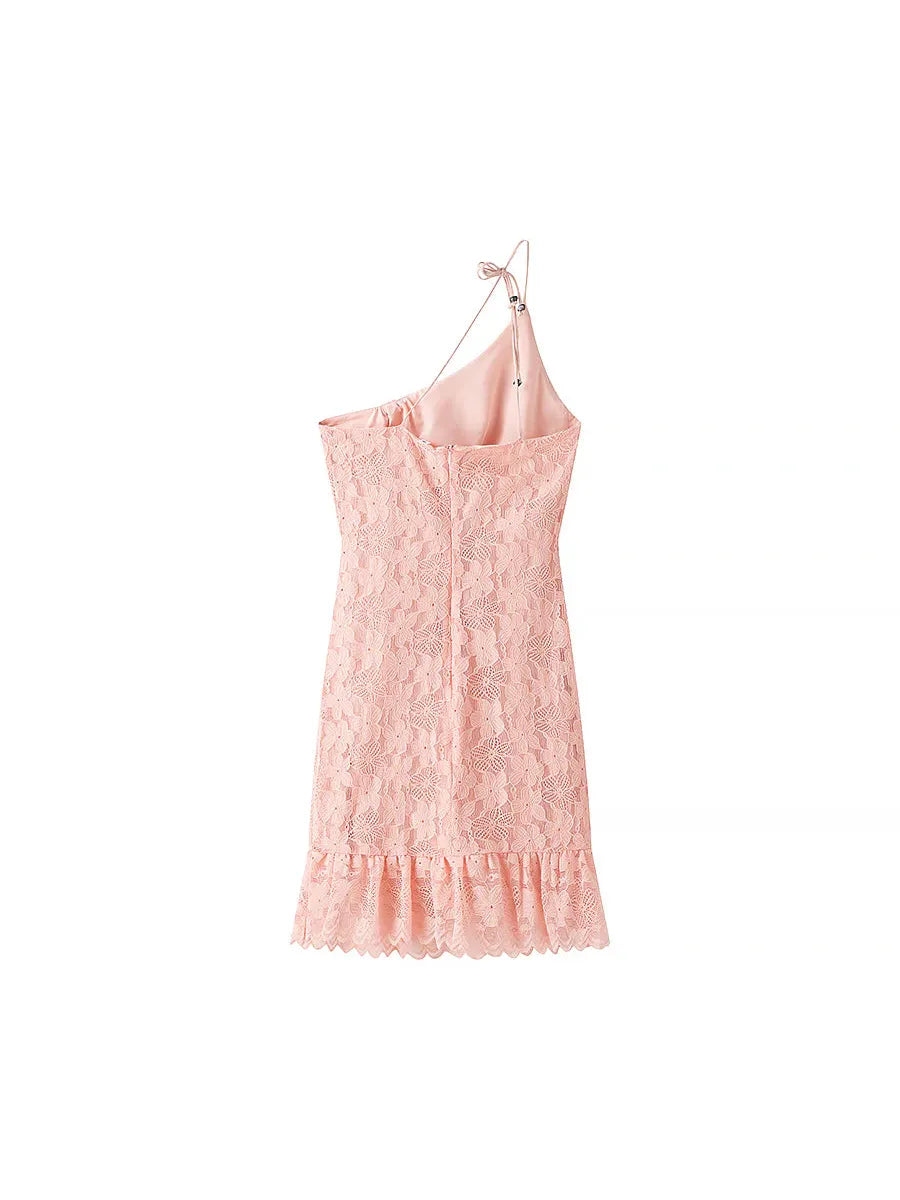 Baglami Asymmetric Sling Mini Dress