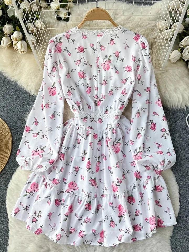 Floral Print Short A Line Dress