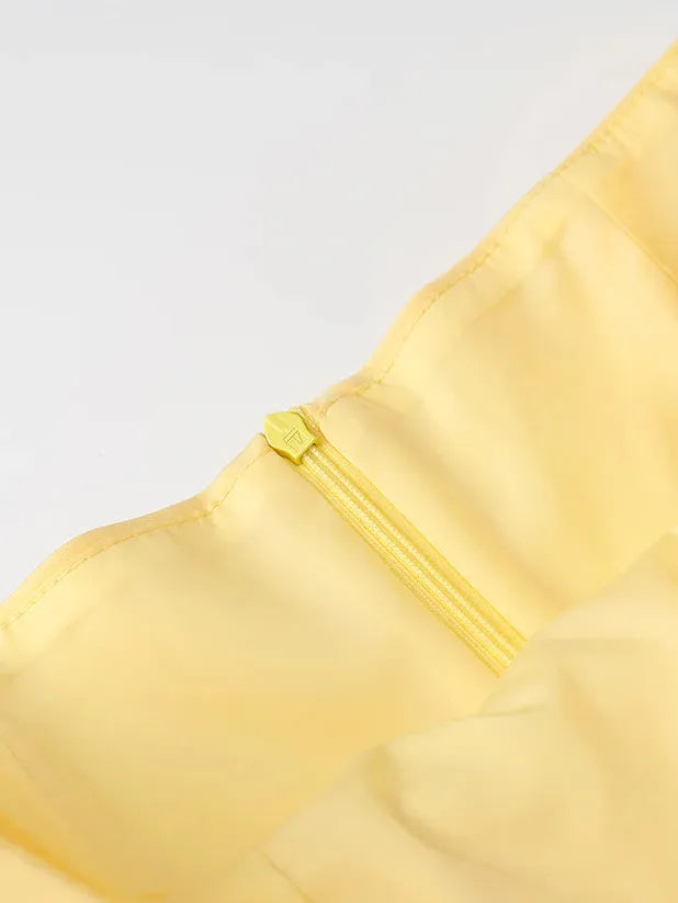 Butter Yellow Strapless Top & Skirt Coord Set