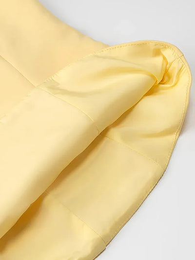 Butter Yellow Strapless Top & Skirt Coord Set