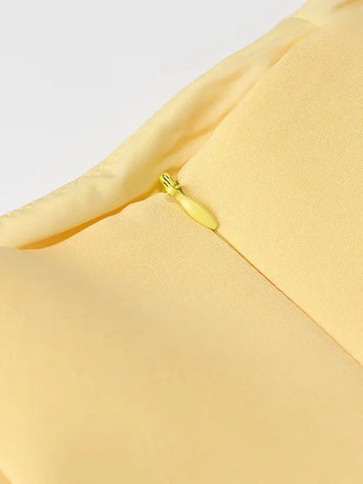 Butter Yellow Strapless Top & Skirt Coord Set