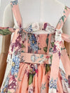 Floral Print Tied Strap Belt Dress