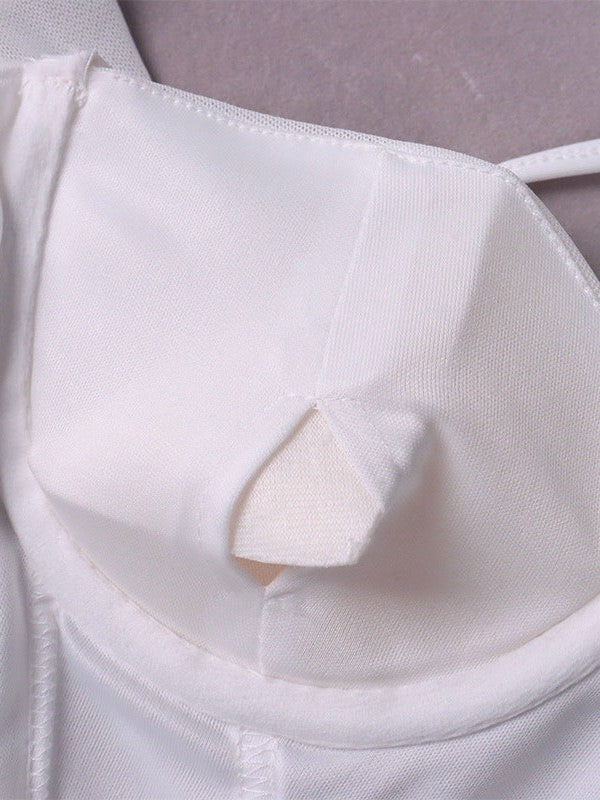 Halterneck Full Sleeve Boning Corset Hip Dress