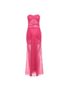 See through Tied Tube Cutout Drapped Maxi Dress