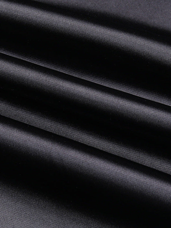 Deep V Plunge Neck Split Ruffled Dress