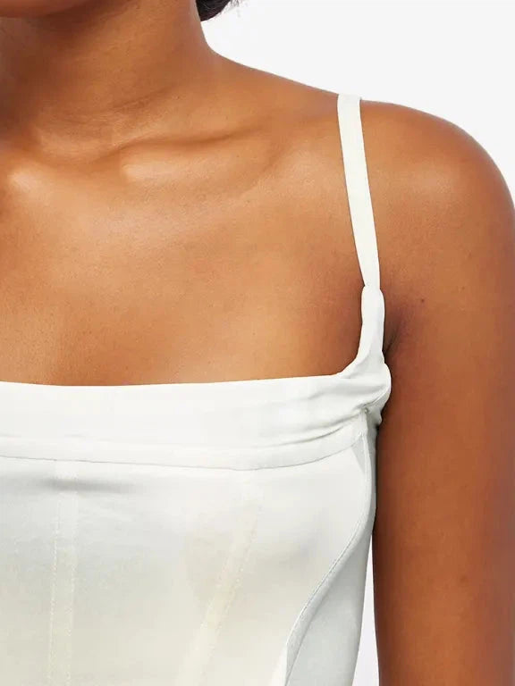 Printed Backless Corset Top & Skirt Coord Set