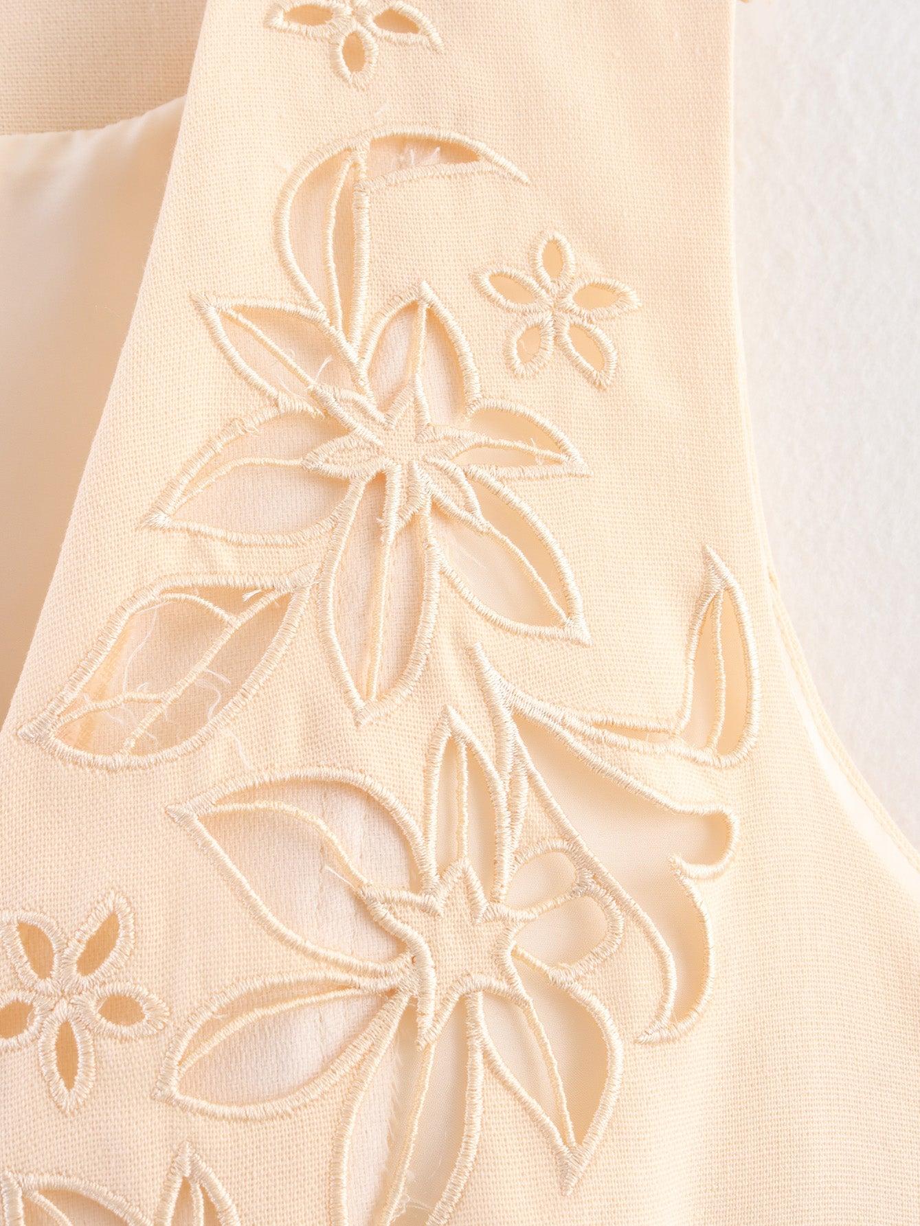 Embroidered Vest & Shorts Coord Set