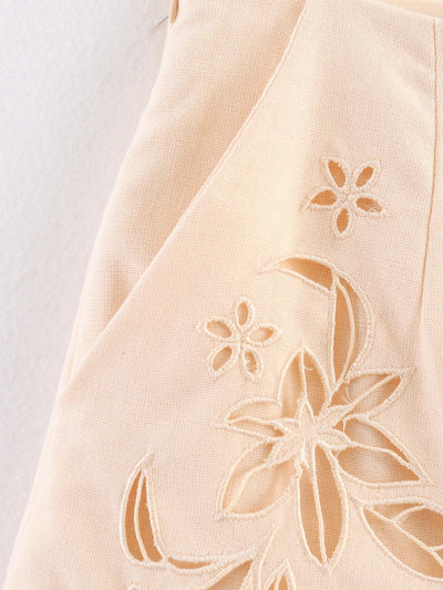 Embroidered Vest & Shorts Coord Set