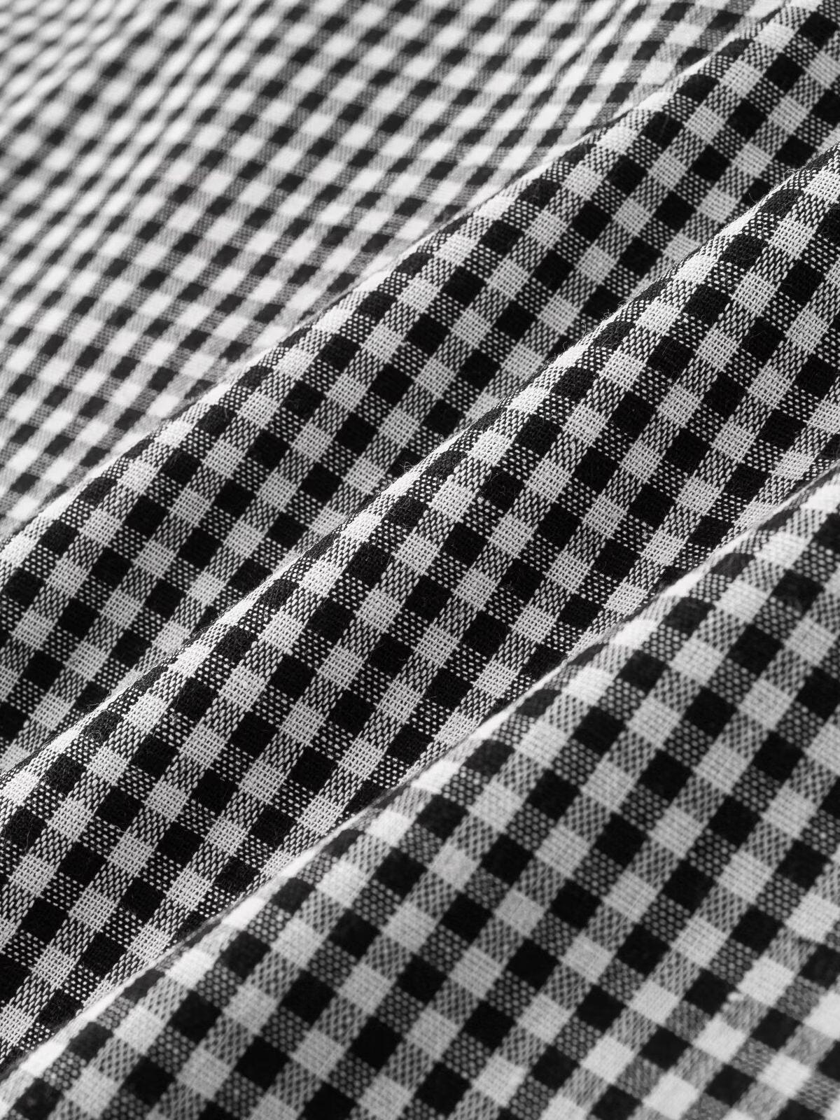 Gingham Print V Neck Vest Dress