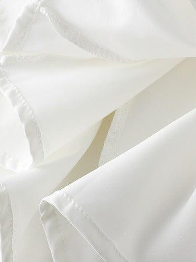 A Line Pleated Ruffle Ruched Skirt