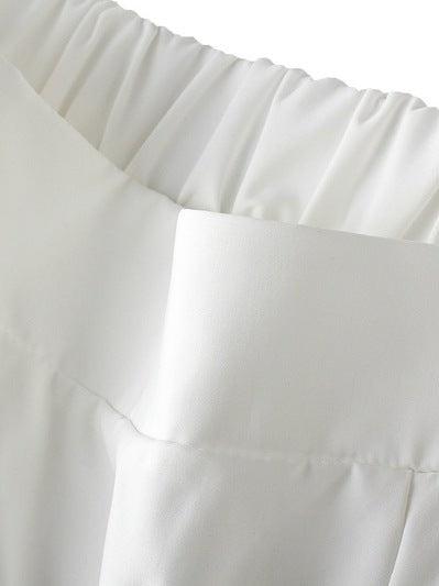 A Line Pleated Ruffle Ruched Skirt