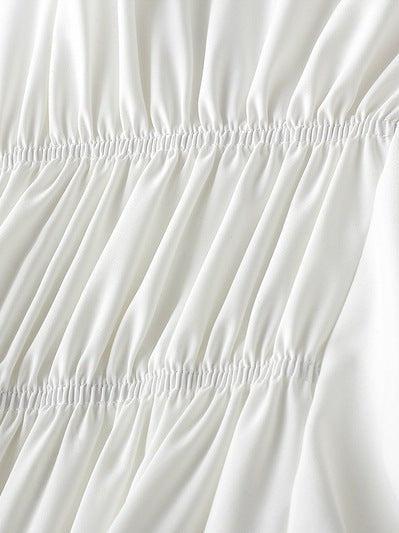 A Line Pleated Ruffle Ruched Skirt