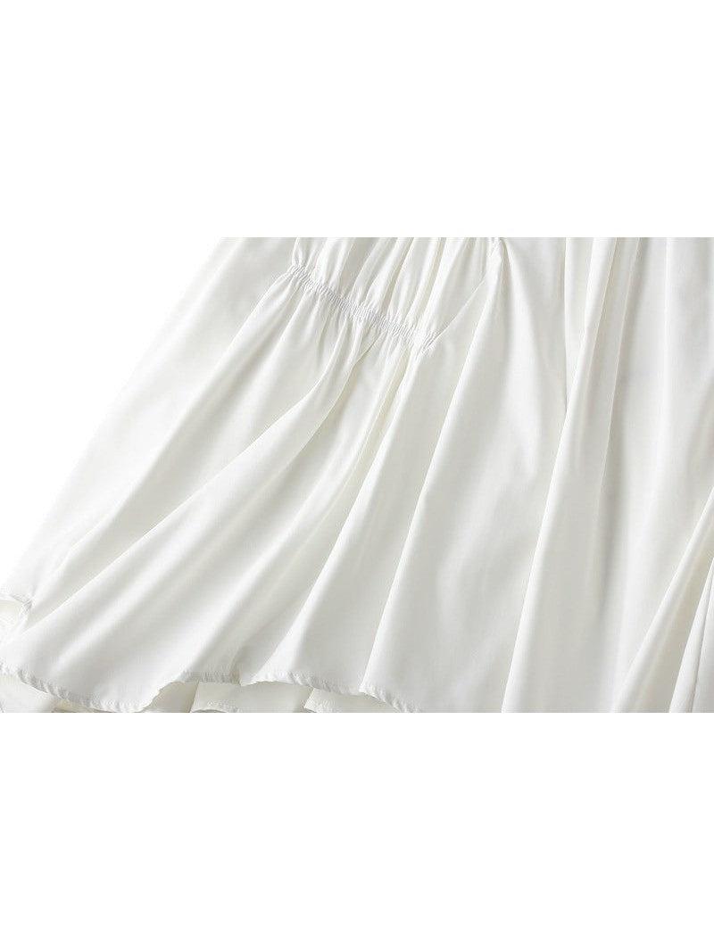 A Line Pleated Ruffle Ruched Skirt
