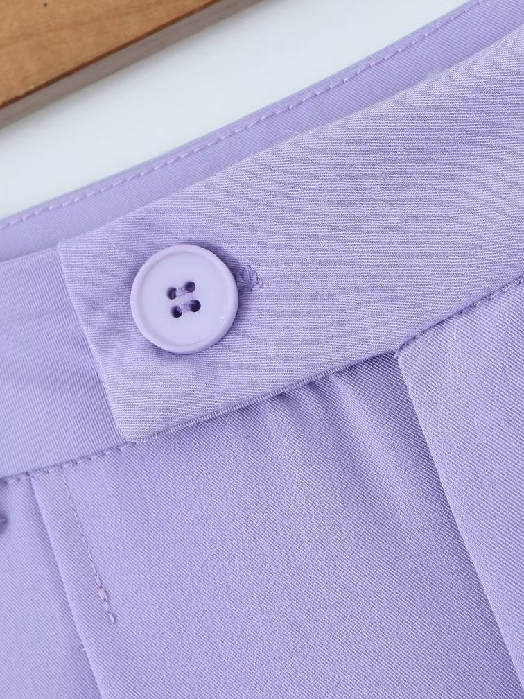 Tank Top & High Waist Buckle Casual Pants Set