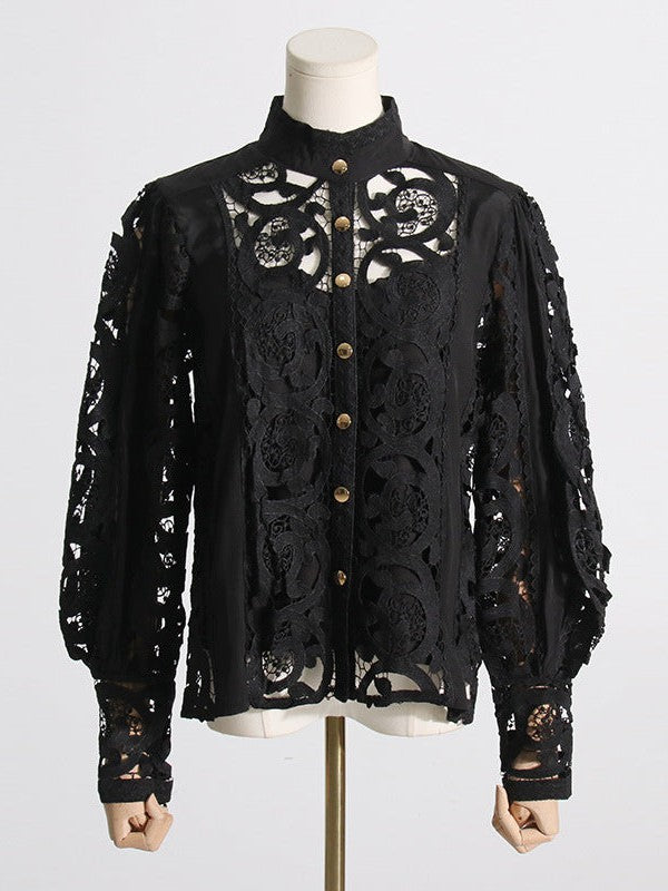 French Crochet Shirt Top & Shorts Coord Set