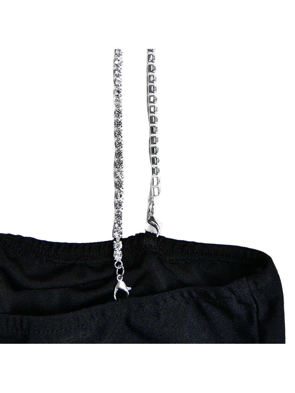 Diamond Sling Backless Shimmer Maxi Dress