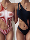 One Shoulder Cutout Bikini One Piece Swimsuit