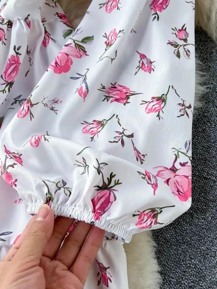 Floral Print Short A Line Dress