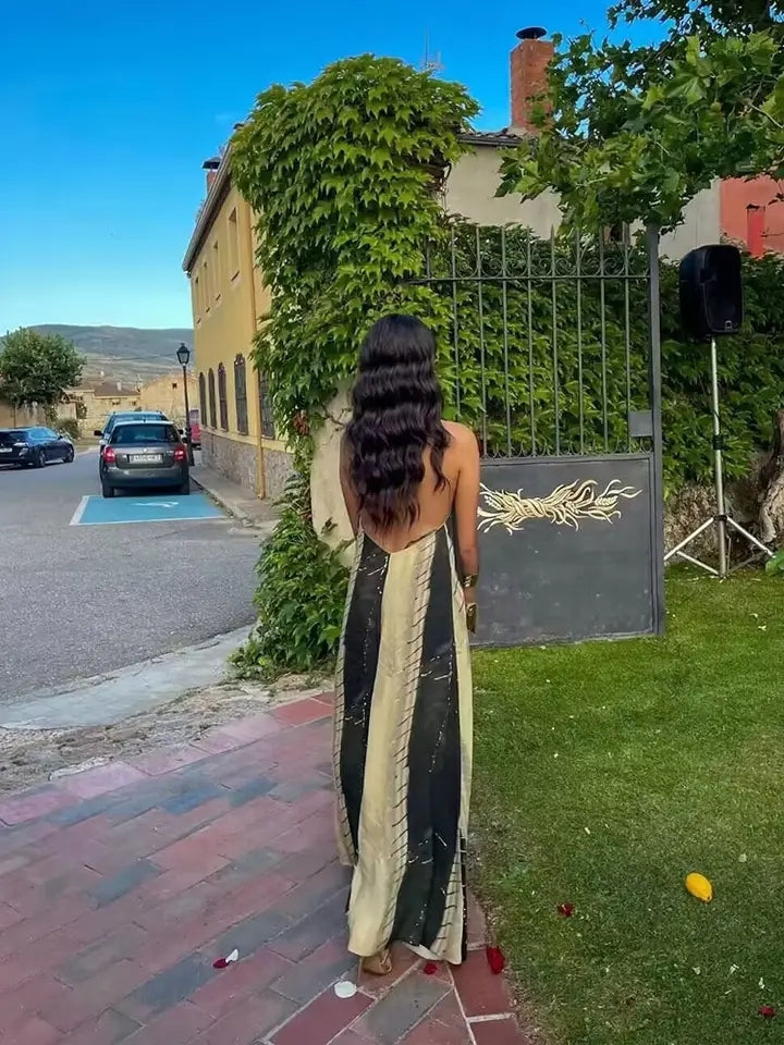 Halterneck Backless Maxi Dress