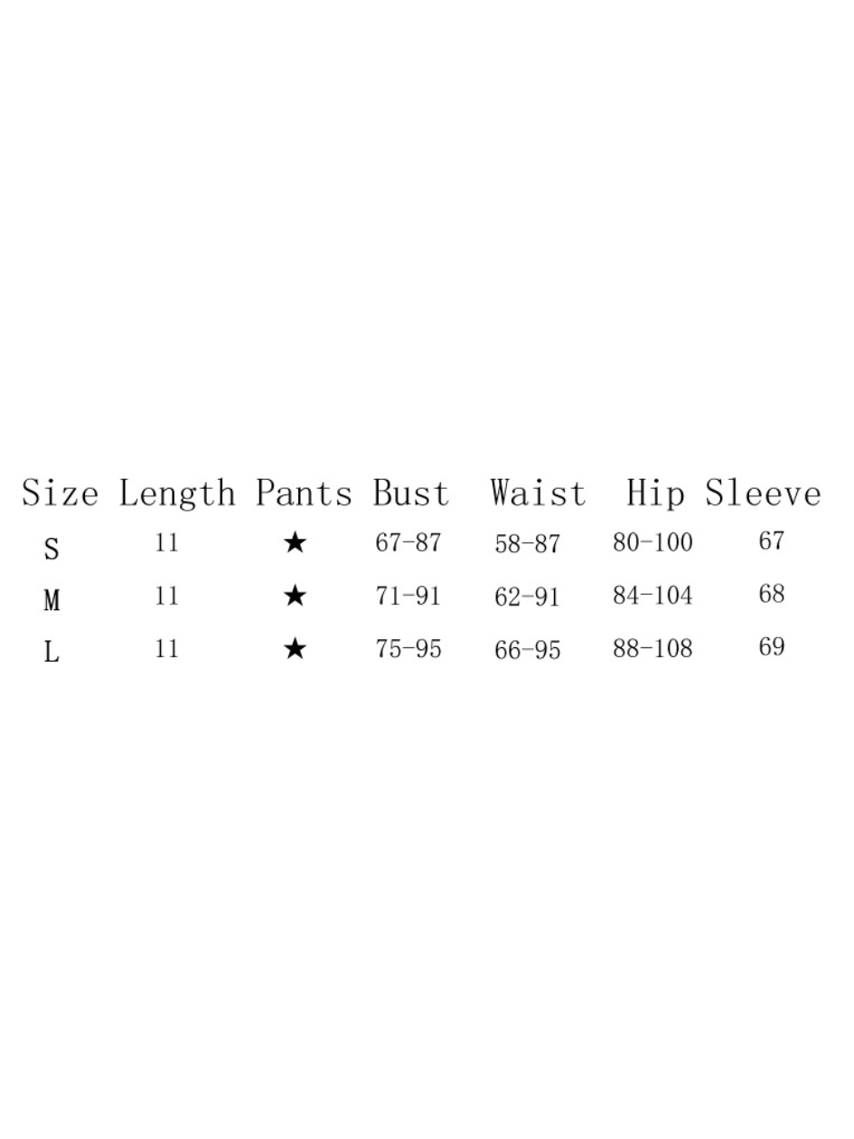 Size chart for bandeau tube top and skirt set showing S/M/L rows with bust, waist, hip, sleeve, and length values.